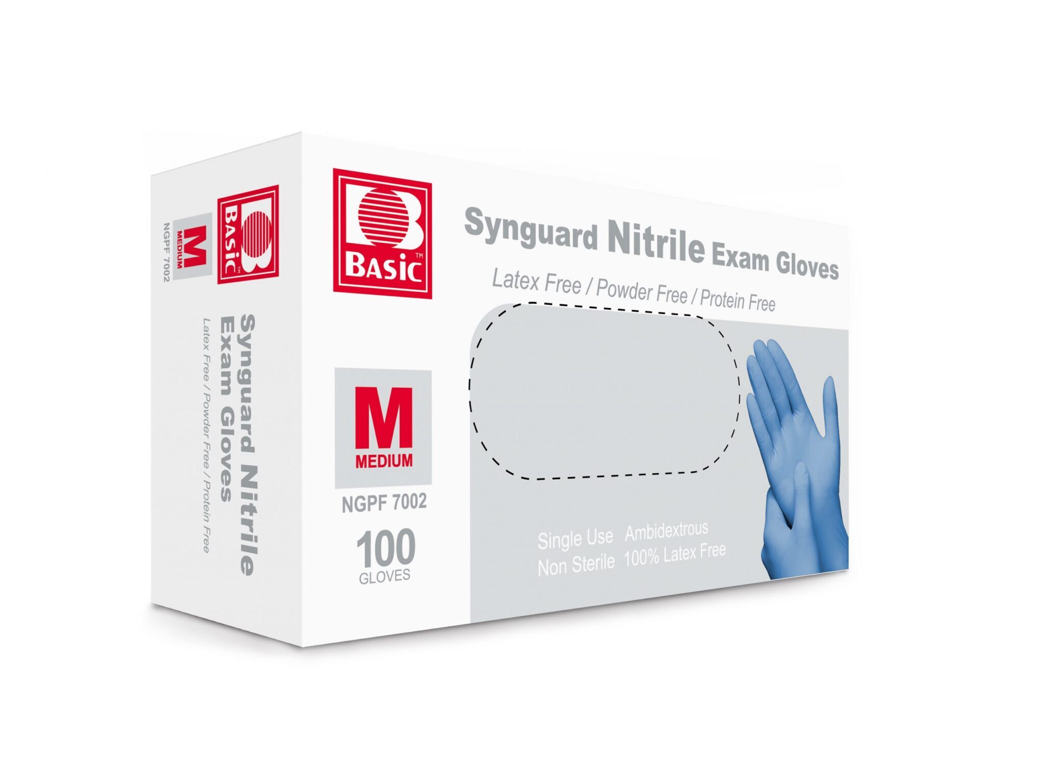 Intco Synguard NGXM10-BLACK Exam Grade Nitrile Gloves, Black, Box of 100