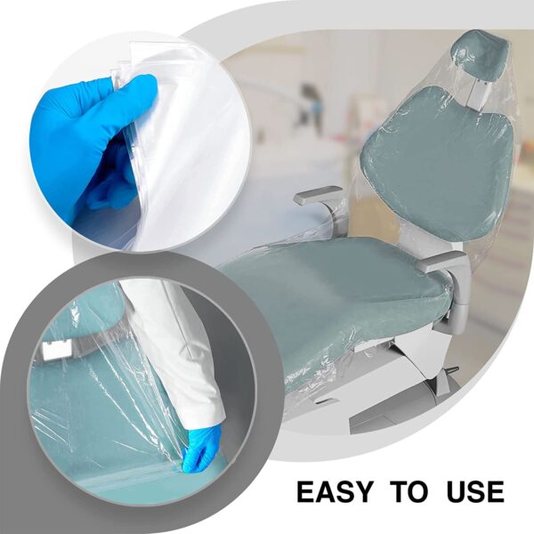 House Brand Dentistry 101161 Chair Cover Sleeves – Half-Poly Clear – 27.5x24 – 225 Pack