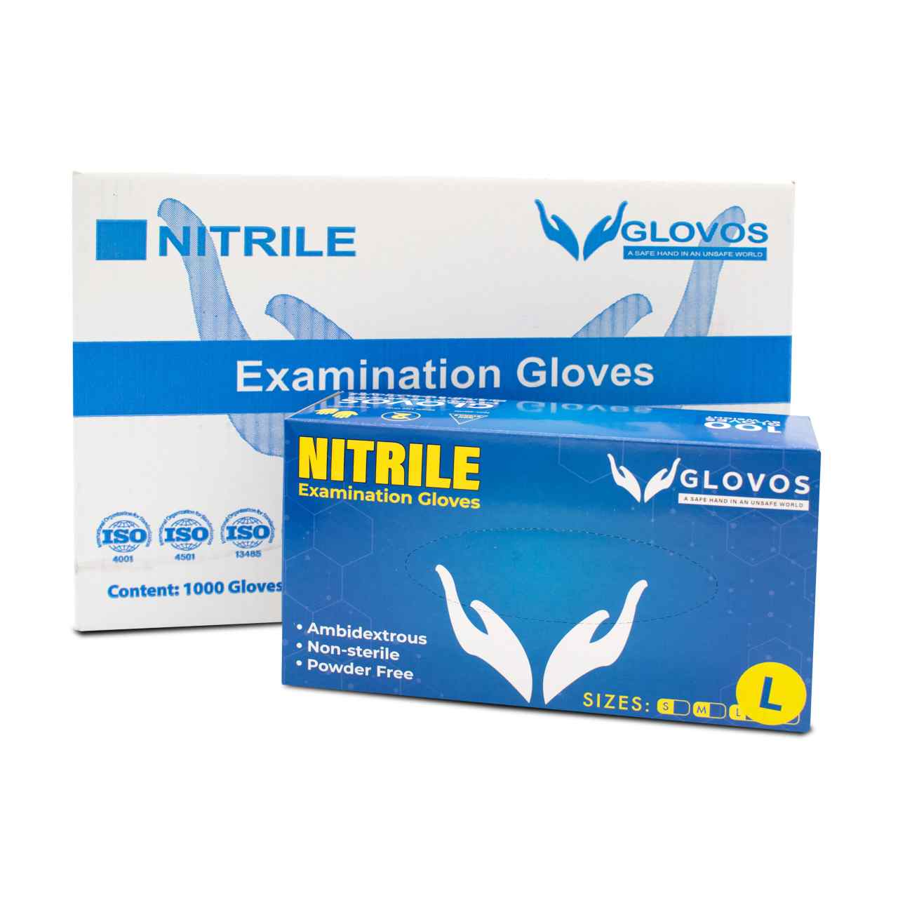Glovos 3.5mil Nitrile Exam Gloves, Blue, 100Pcs Per Box - Seelingo.com ...